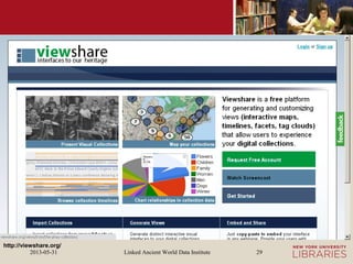 Linked Ancient World Data Institute2013-05-31 29
http://viewshare.org/
 