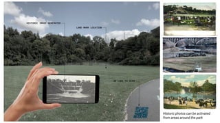 Historic photos can be activated
from areas around the park
 
