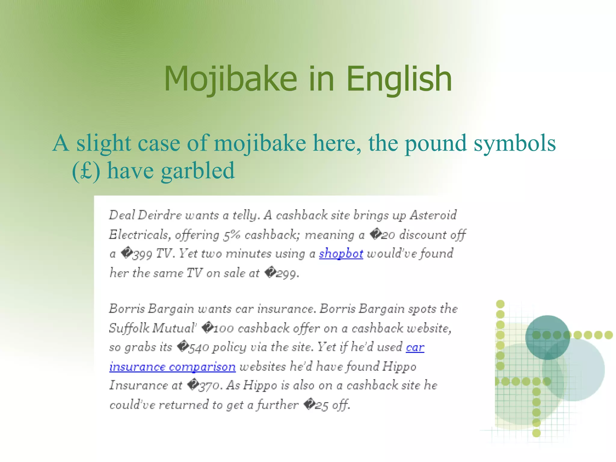 So, many different character sets exist 