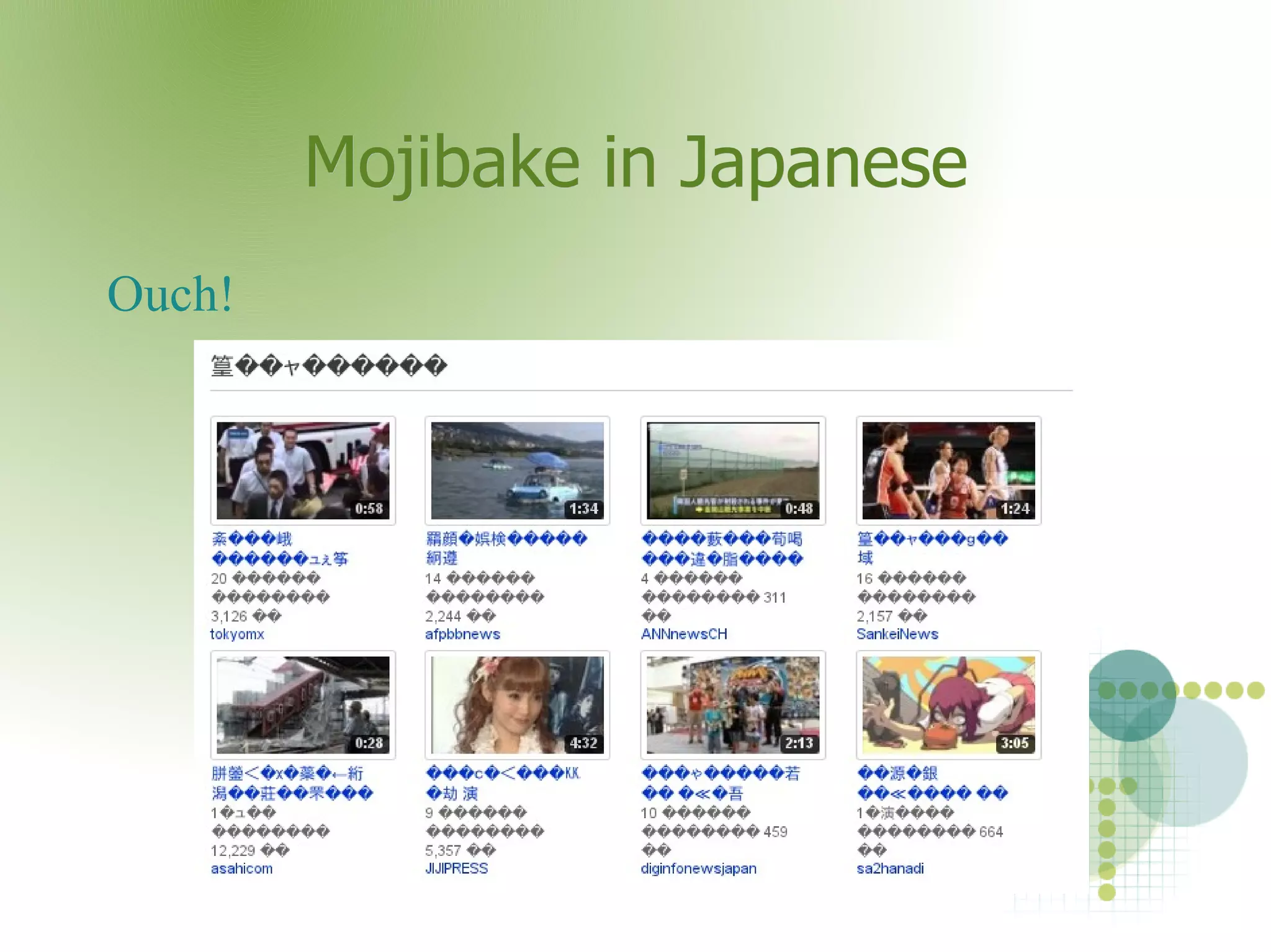 Character sets tend not to be compatible 