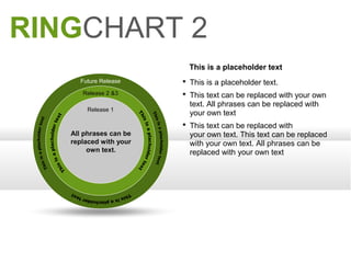 RINGCHART 2
Future Release
Release 2 &3
Release 1
All phrases can be
replaced with your
own text.
This is a placeholder text
 This is a placeholder text.
 This text can be replaced with your own
text. All phrases can be replaced with
your own text
 This text can be replaced with
your own text. This text can be replaced
with your own text. All phrases can be
replaced with your own text
 
