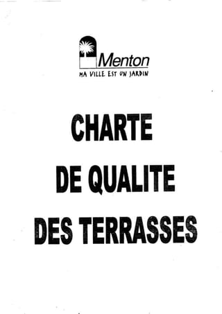 Charte qualité des terrasses restaurant bar UPCRM Menton