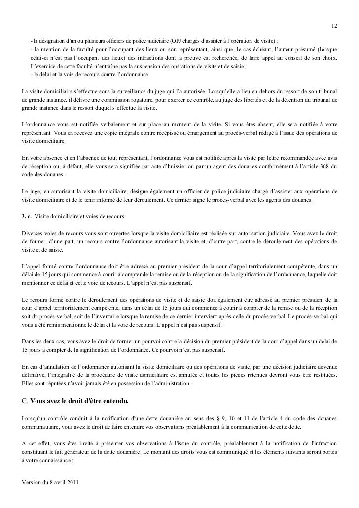 charte des controles douaniers