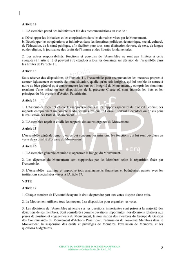 Charte du Mouvement d’Action Panafricain (MAP) PDF