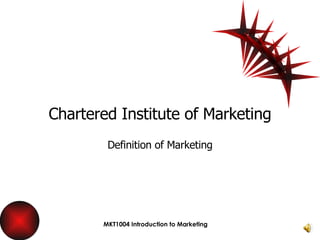 Chartered Institute of Marketing Definition of Marketing 