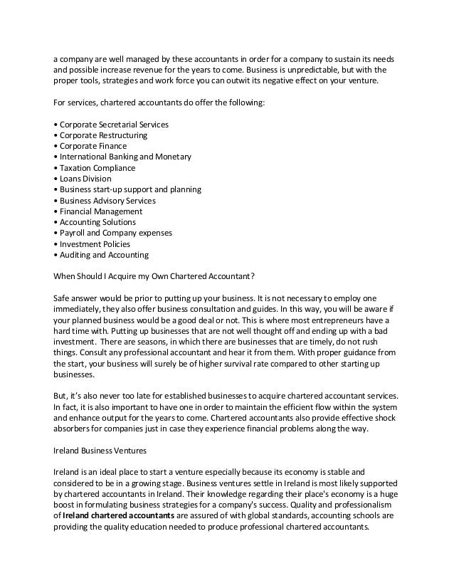 Chartered Accountants Ireland Top Business Analysts