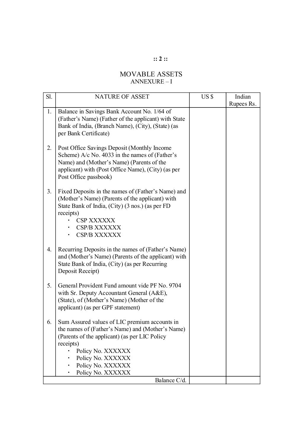 CA Statement For F1 Visa Sample