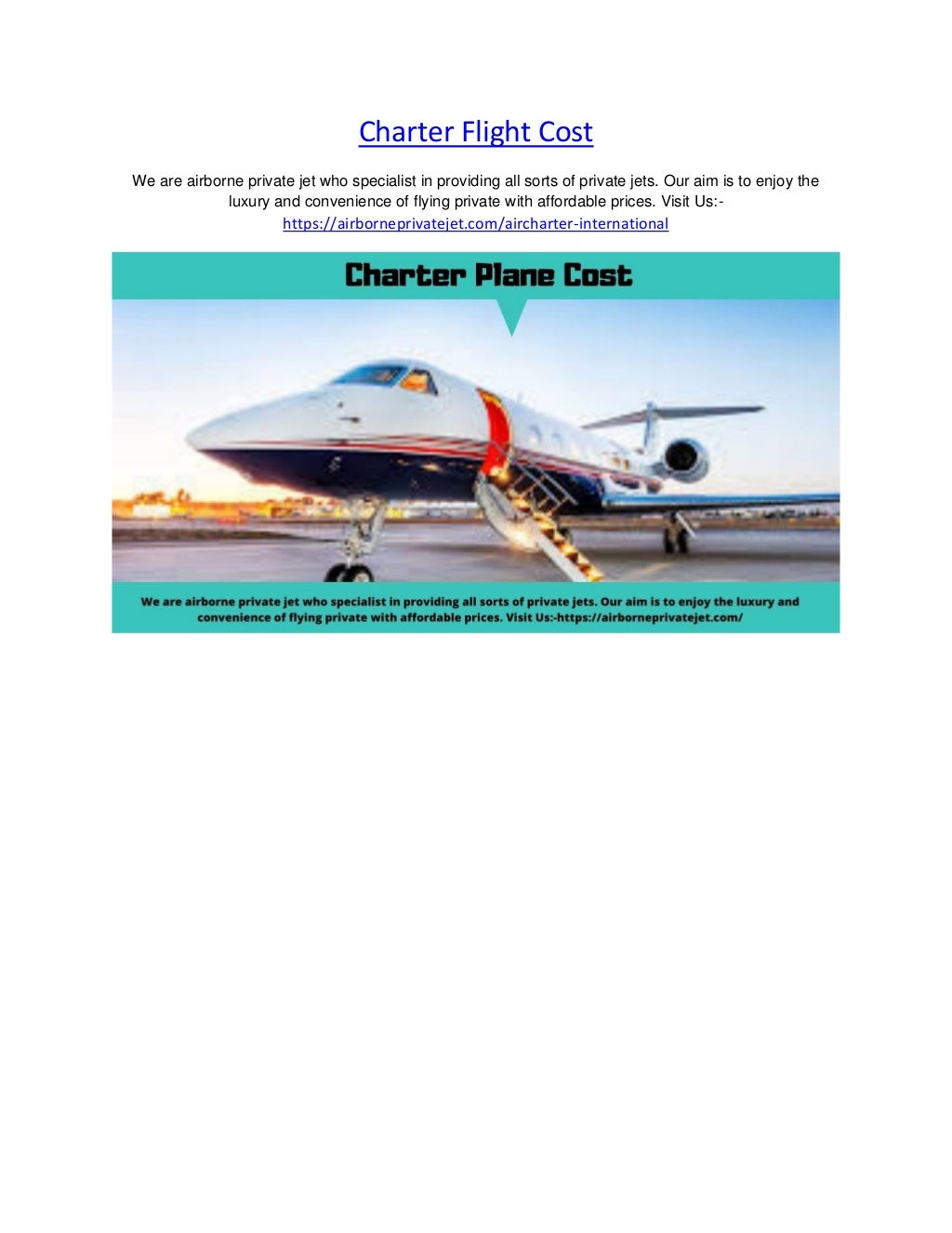Charter flight cost