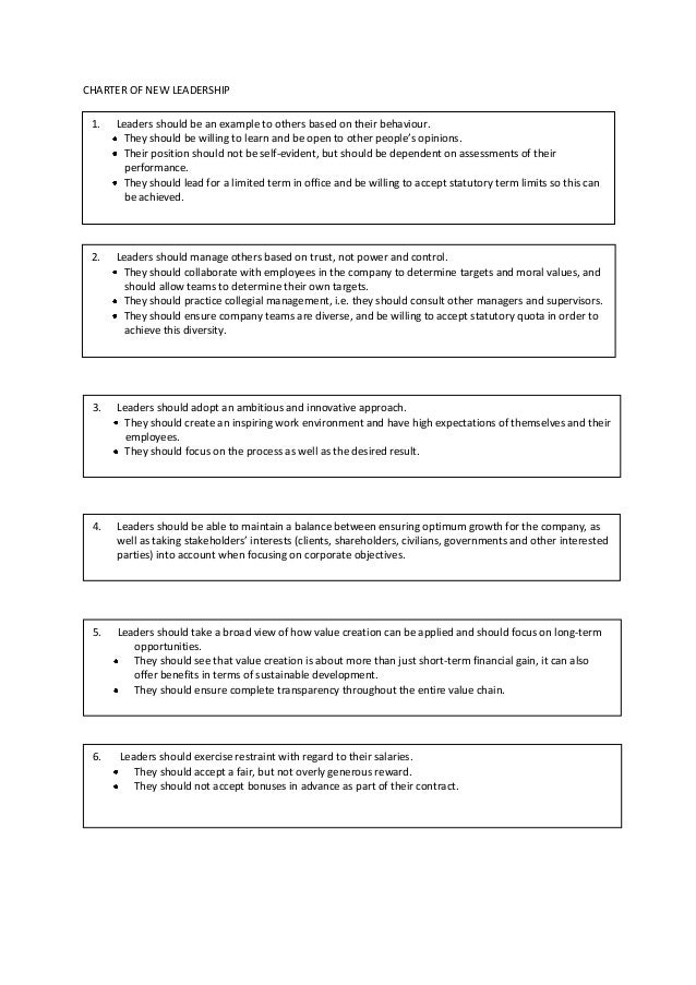 charter for new leadership english