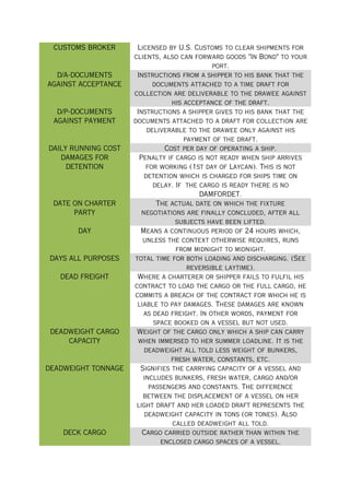 Chartering Terms Definition