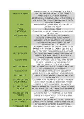Chartering Terms Definition