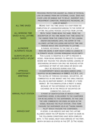 Chartering Terms Definition