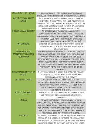 Chartering Terms Definition
