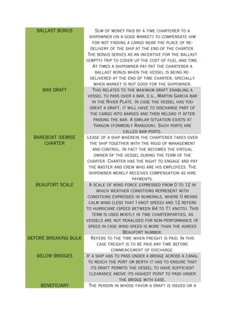 Chartering Terms Definition