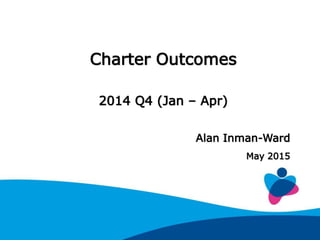 Charter Outcomes
2014 Q4 (Jan – Apr)
Alan Inman-Ward
May 2015
 