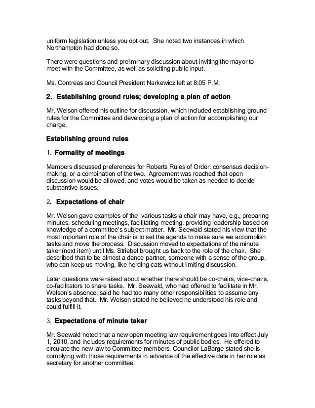 charter review committee minutes 2010 05 26 robert s rules of order minutes