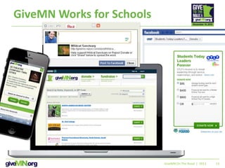 13
GiveMN Works for Schools
GiveMN On The Road | 2013
 