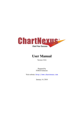 User Manual
Version 3.0.6
Prepared by
FiNEX Solutions
Visit website: http://www.chartnexus.com
January 14, 2010
 