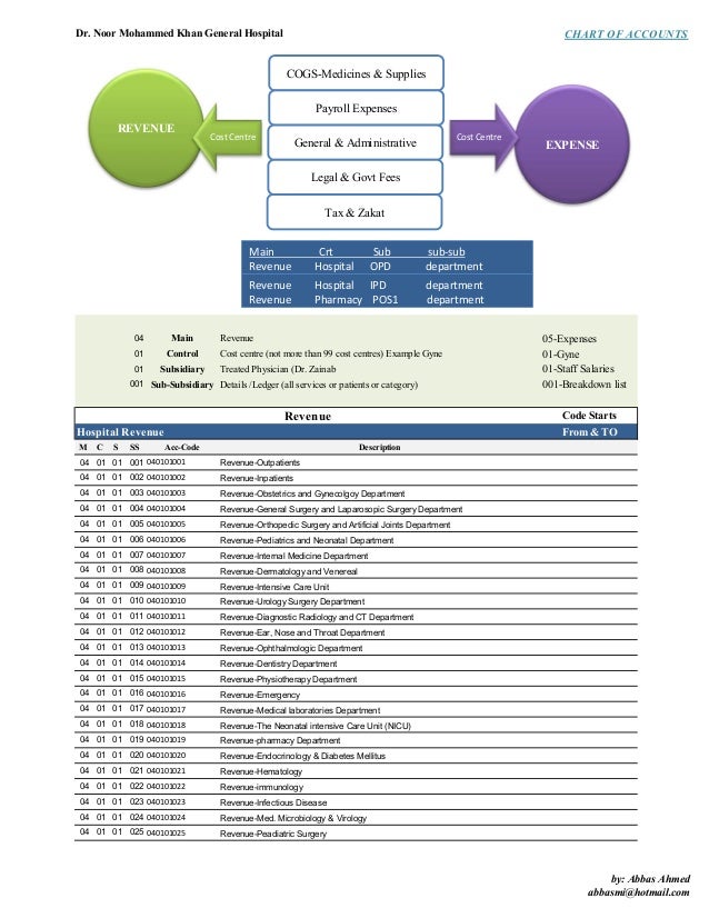 Chart Of Accounts For Healthcare Organizations