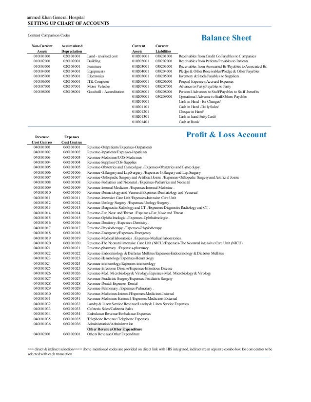 Chart Of Accounts For Healthcare Organizations Pdf