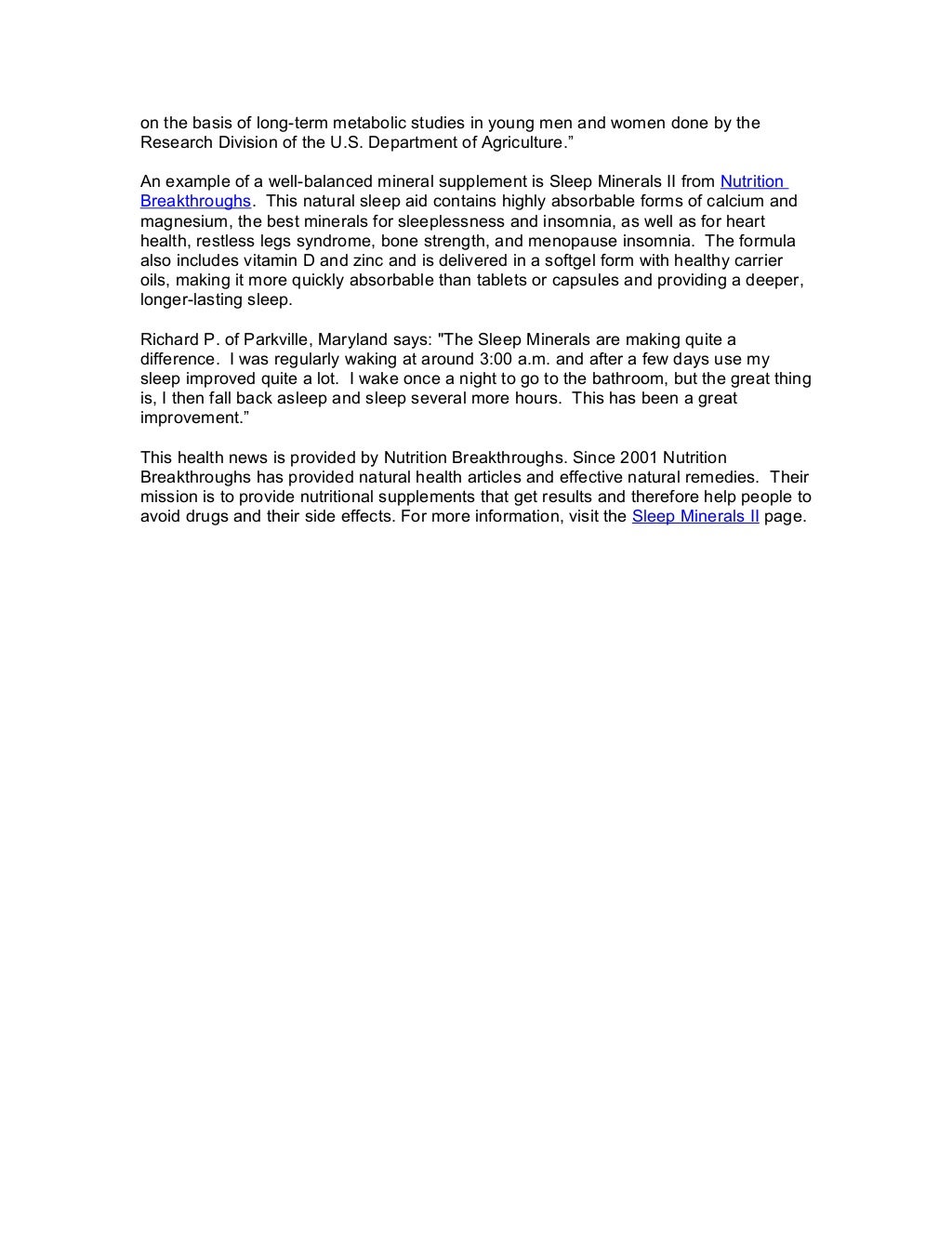 Chart of Magnesium Deficiency Symptoms