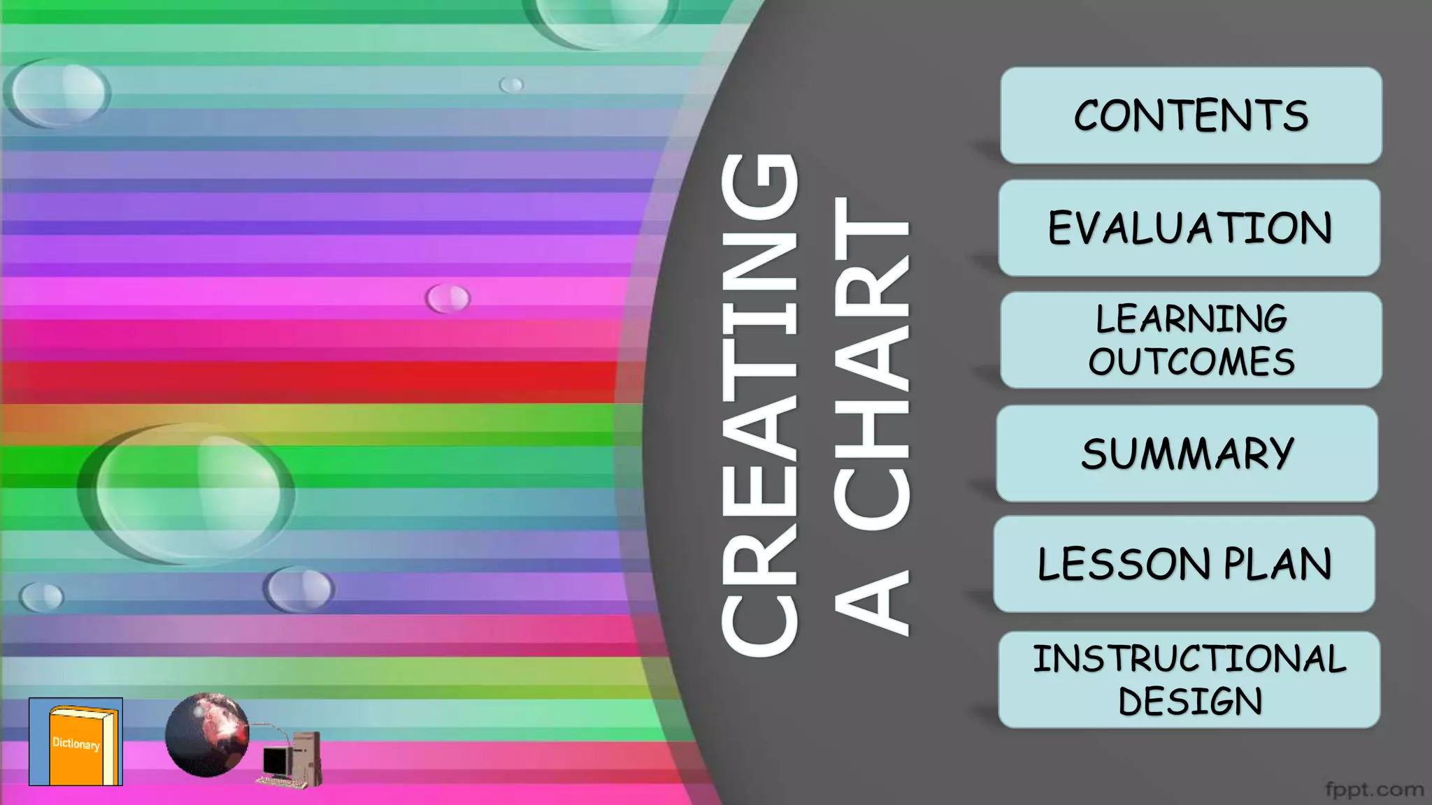 CONTENTS
EVALUATION
SUMMARY
LEARNING
OUTCOMES
LESSON PLAN
INSTRUCTIONAL
DESIGN
 