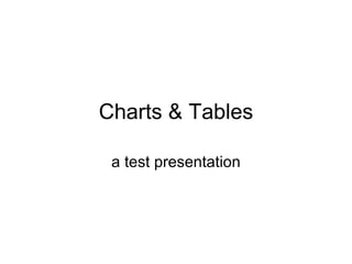 Charts & Tables a test presentation 
