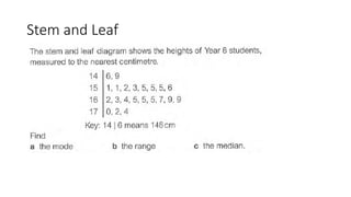 Stem and Leaf, pie Charts, and graphs .pptx