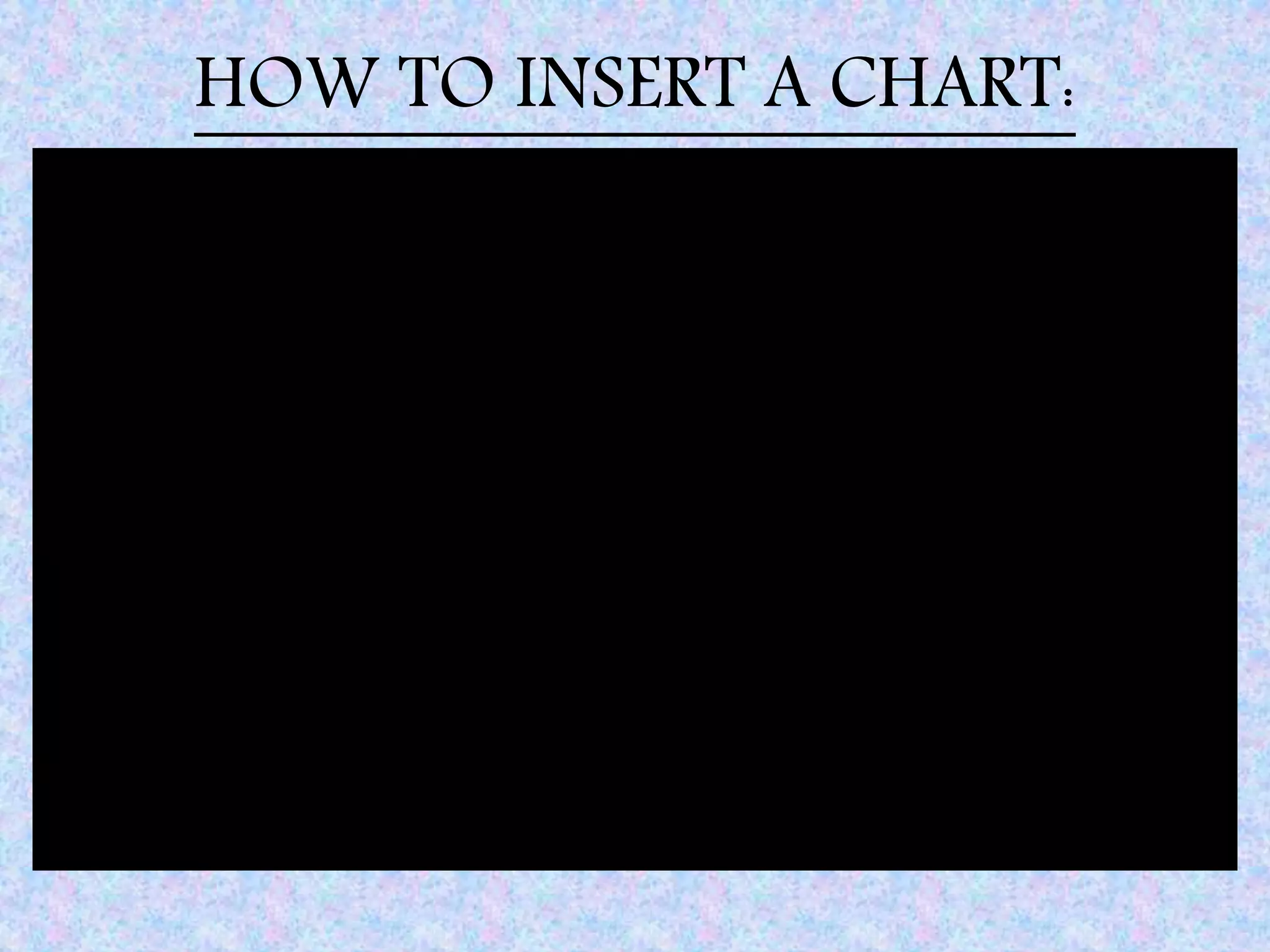 HOW TO INSERT A CHART:
 