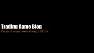 Trading Game Blog 
Charts of Interest Week Ending 12/12/14 
 