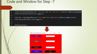 Char word counter in Python with simple gui - PROJECT | PPT