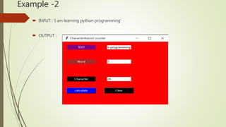 Char word counter in Python with simple gui - PROJECT | PPT