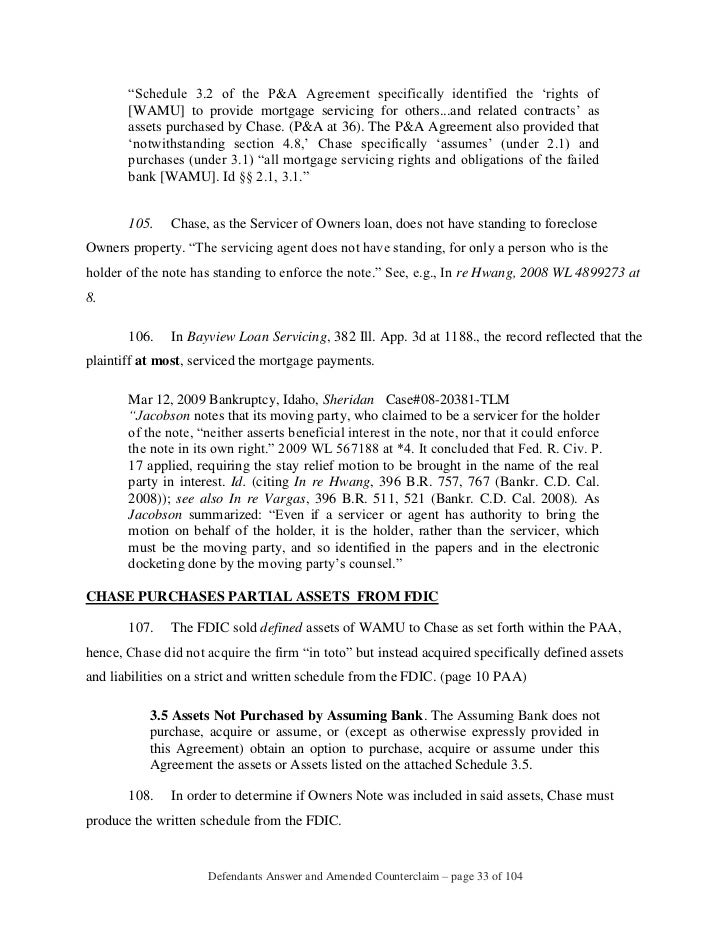 recourse rights of agreement Chase Morgan to Foreclosure Response FORECLOSURE JP