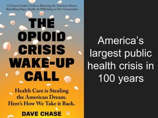 America’s
largest public
health crisis in
100 years
 