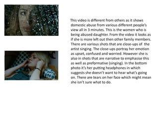 This video is different from others as it shows
domestic abuse from various different people’s
view all in 3 minutes. This...