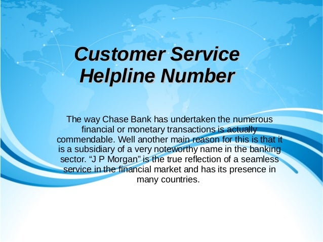 Main Phone Number For Chase Bank