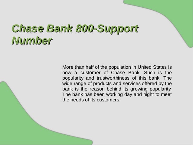 Chase bank customer support number