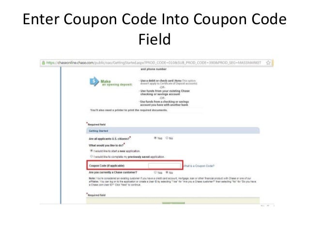 Chase coupon code