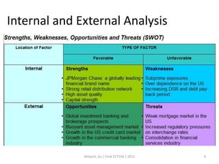 Internal and External Analysis




              Ahlqvist, Gu | Final ECT556 | 2011   9
 