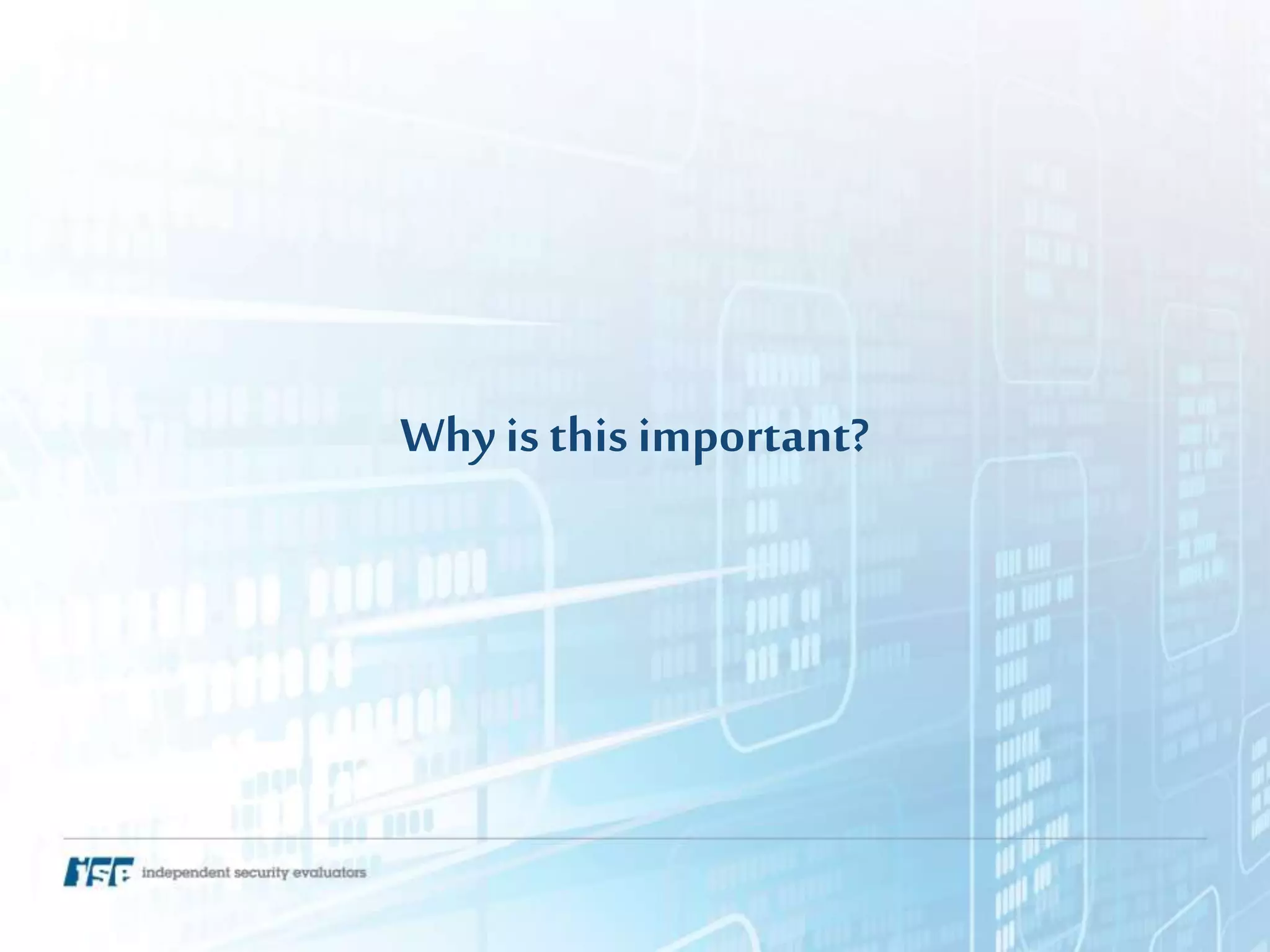 Why is this important?
 