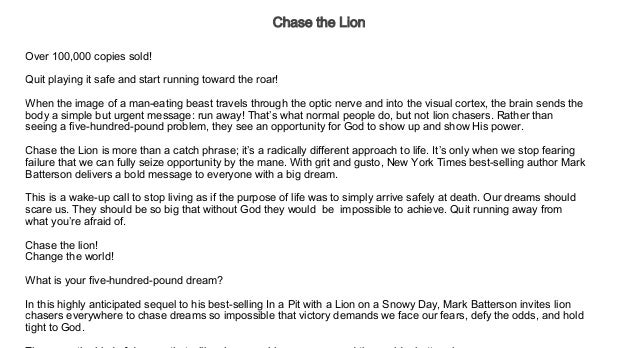 Chase The Lion Audiobook Free Download Mp4 Mp4, m4v, 3gp, wmv, flv, mo, mp3, webm, etc. slideshare