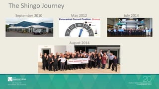 The Shingo Journey 
September 2010 May 2012 July 2014 
August 2014 
 