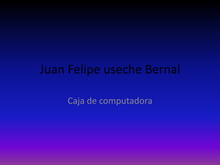 Juan Felipe useche Bernal
Caja de computadora
 