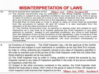 MISINTERPRETATION OF LAWS
 