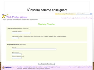S´inscrire comme enseignant
 