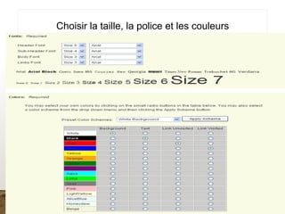 Choisir la taille, la police et les couleurs
 