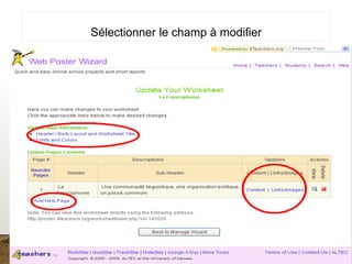 Sélectionner le champ à modifier
 