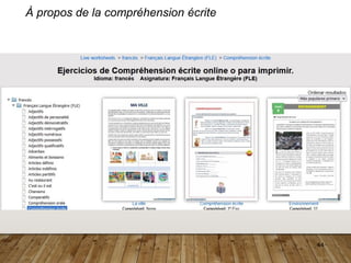 44
À propos de la compréhension écrite
 
