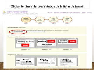 Choisir le titre et la présentation de la fiche de travail
 
