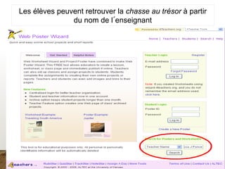 Les élèves peuvent retrouver la chasse au trésor à partir
du nom de l´enseignant
 